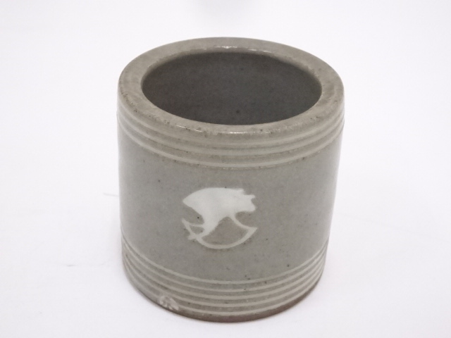 京焼　銀杏文蓋置